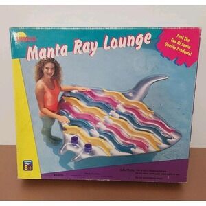 New Vintage '98 Sunco Manta Ray Lounge Giant Huge Pool Float 85 x 68" Float Rare